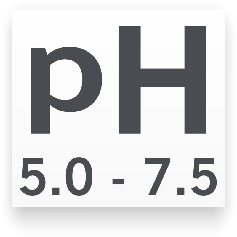 pH mínimo/máximo para Arlequín Cobre